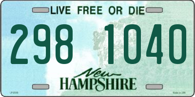 NH license plate 2981040