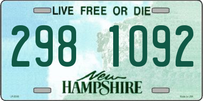 NH license plate 2981092