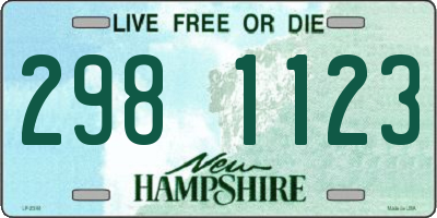 NH license plate 2981123