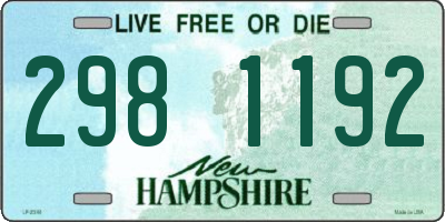NH license plate 2981192