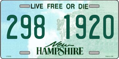 NH license plate 2981920