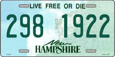 NH license plate 2981922