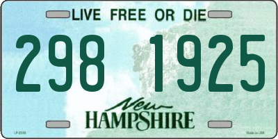 NH license plate 2981925