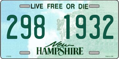 NH license plate 2981932
