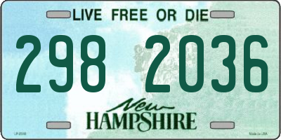 NH license plate 2982036