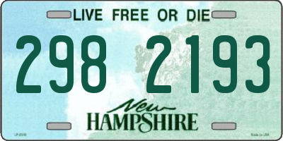 NH license plate 2982193