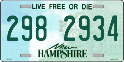 NH license plate 2982934