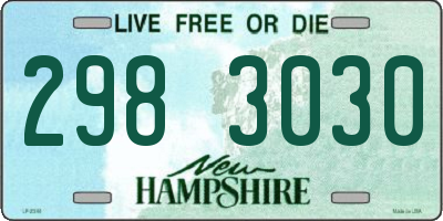 NH license plate 2983030