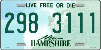 NH license plate 2983111
