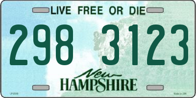NH license plate 2983123