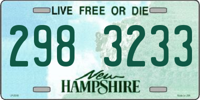 NH license plate 2983233