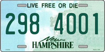 NH license plate 2984001