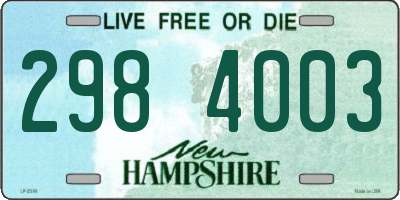 NH license plate 2984003