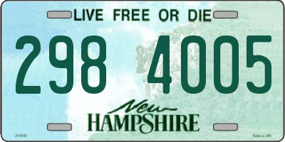 NH license plate 2984005