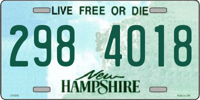 NH license plate 2984018