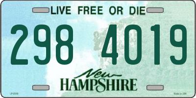 NH license plate 2984019