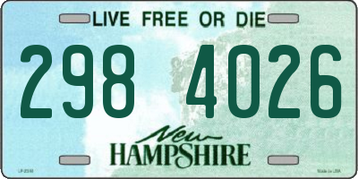 NH license plate 2984026