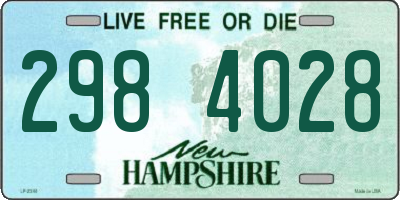 NH license plate 2984028