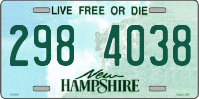 NH license plate 2984038