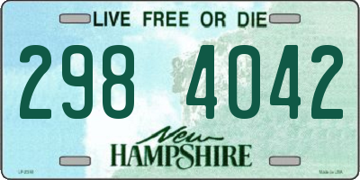 NH license plate 2984042