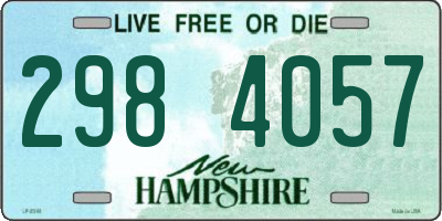 NH license plate 2984057