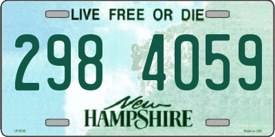 NH license plate 2984059