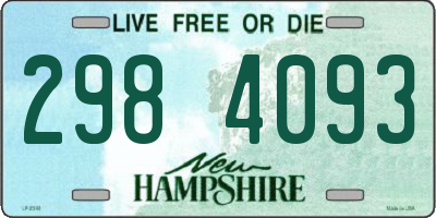 NH license plate 2984093