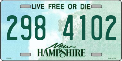 NH license plate 2984102