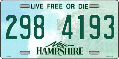 NH license plate 2984193