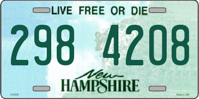 NH license plate 2984208