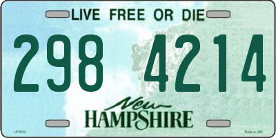 NH license plate 2984214