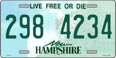 NH license plate 2984234