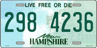 NH license plate 2984236