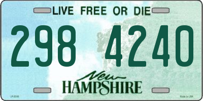 NH license plate 2984240
