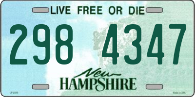 NH license plate 2984347