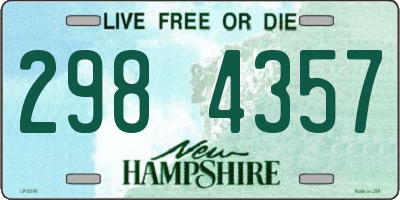 NH license plate 2984357