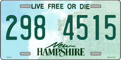 NH license plate 2984515