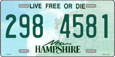 NH license plate 2984581