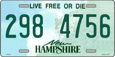 NH license plate 2984756
