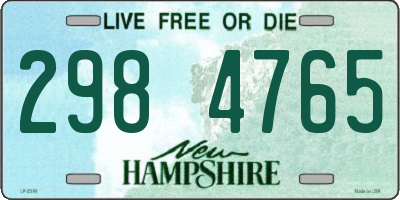 NH license plate 2984765