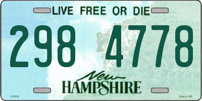 NH license plate 2984778