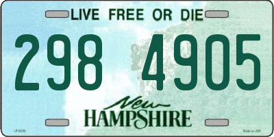 NH license plate 2984905