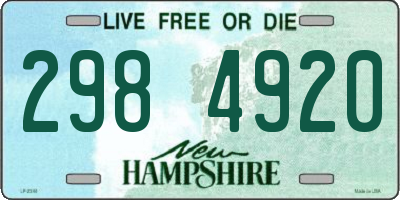 NH license plate 2984920