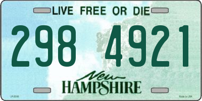 NH license plate 2984921