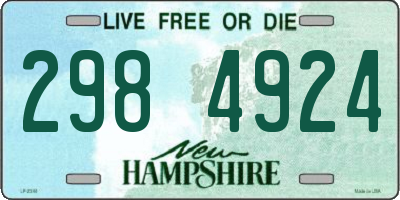 NH license plate 2984924
