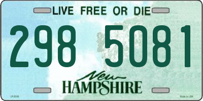 NH license plate 2985081