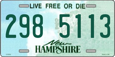 NH license plate 2985113