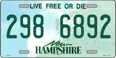 NH license plate 2986892