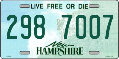 NH license plate 2987007