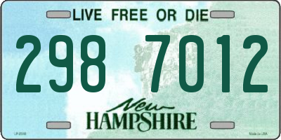 NH license plate 2987012